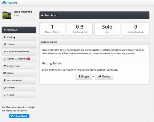 Select repository and branch